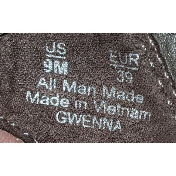 SAM EDELMAN Gwenna Green Python Print Gladiator Sandals Ankle Straps Size 9 M - Picture 5 of 6